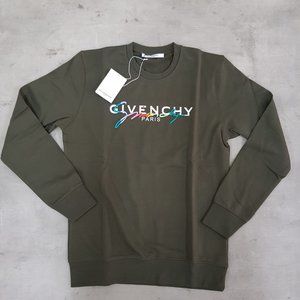 Givenchy Men Logo Print Khaki Sweatshirt
